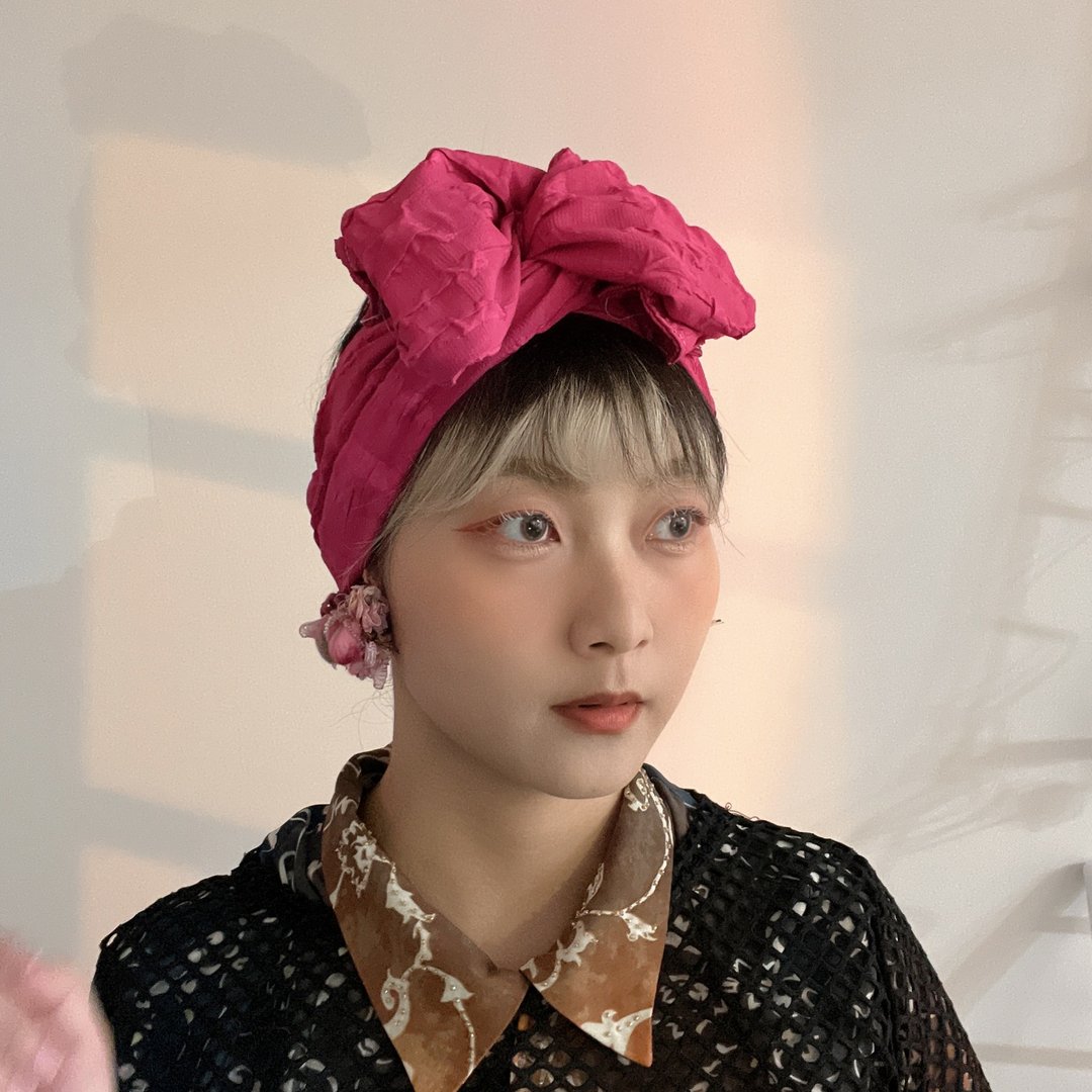 喜洋洋泡泡宽版铝线发带 - 发饰 - 棉 红色