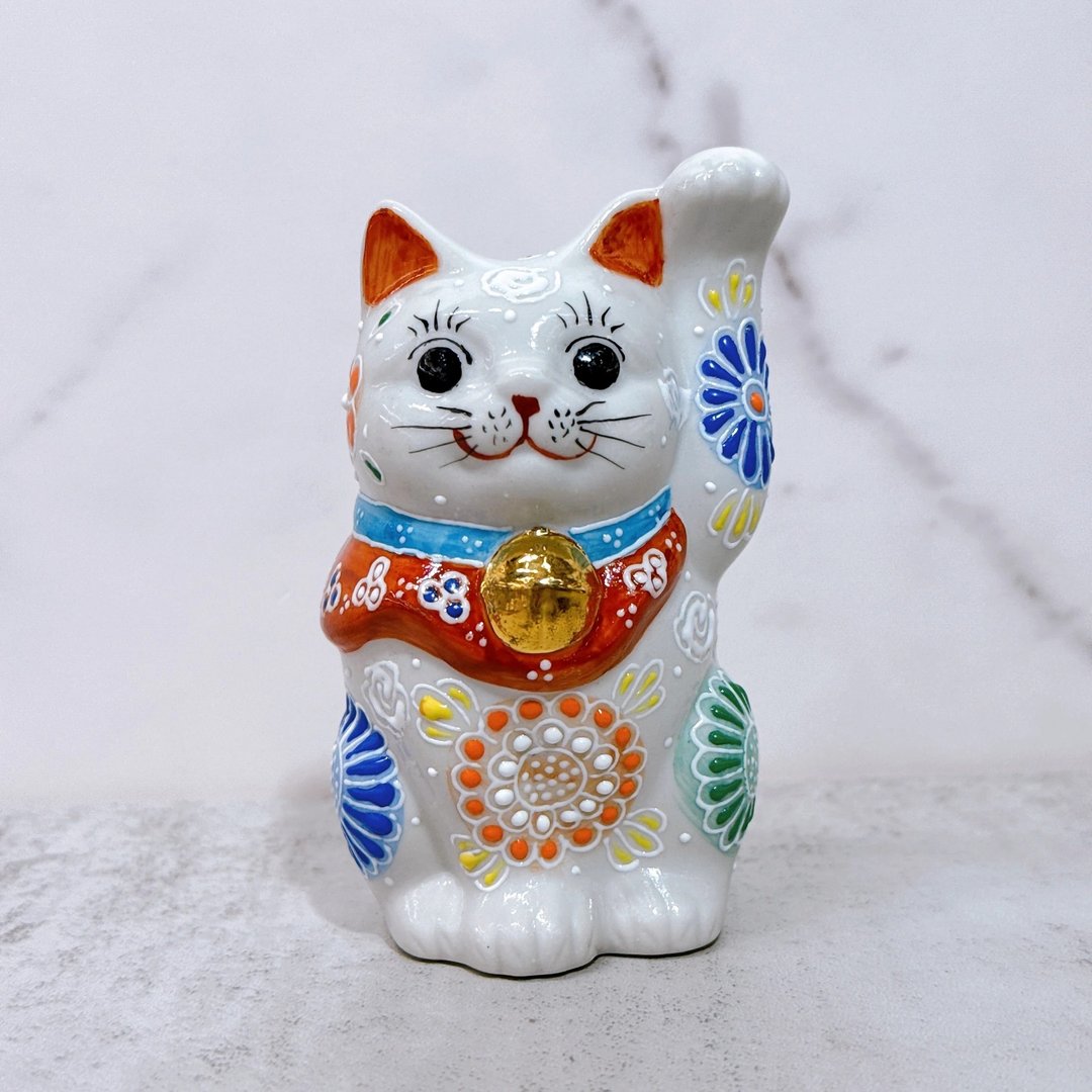 【彩瓷福猫】日本九谷烧招财猫 | 白盛 3.3号 - 摆饰 - 瓷 白色
