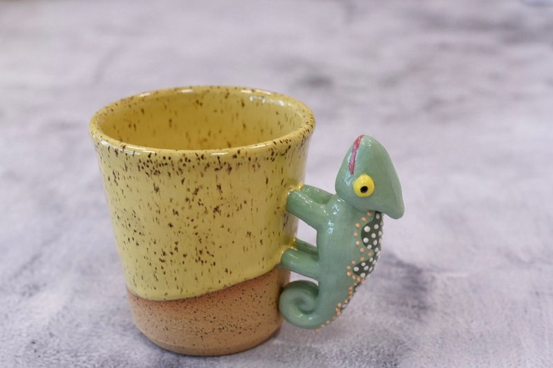 变色龙把手陶杯 - 茶具/茶杯 - 陶 