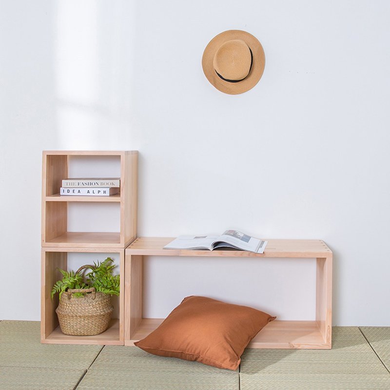 随意原木柜 Three-in-one 三合一收纳柜・置物柜・书柜・床头柜 - 置物架/篮子 - 木头 咖啡色