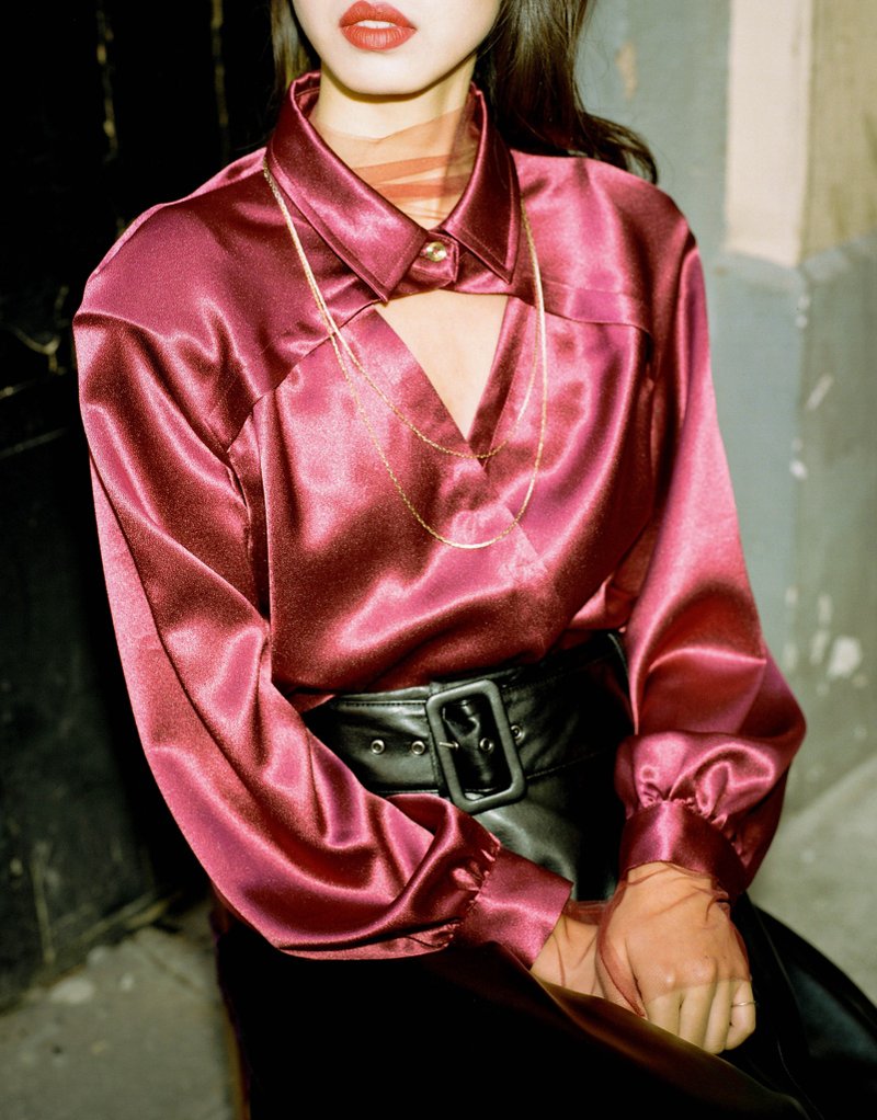 Two Chains 系列 蛇双条项链 玫瑰金 - 项链 - 铜/黄铜 粉红色