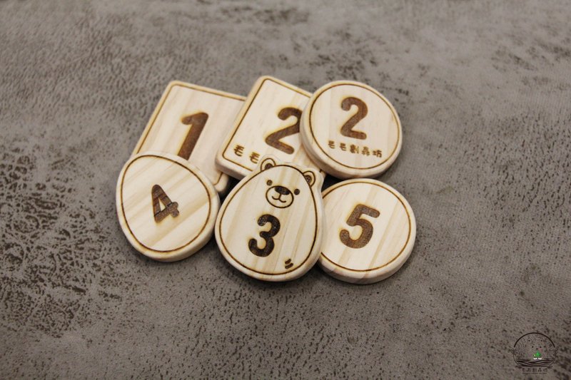 原木数字牌 叫号码牌 标示牌 桌号牌 造型牌 (造型款) - 其他 - 木头 咖啡色