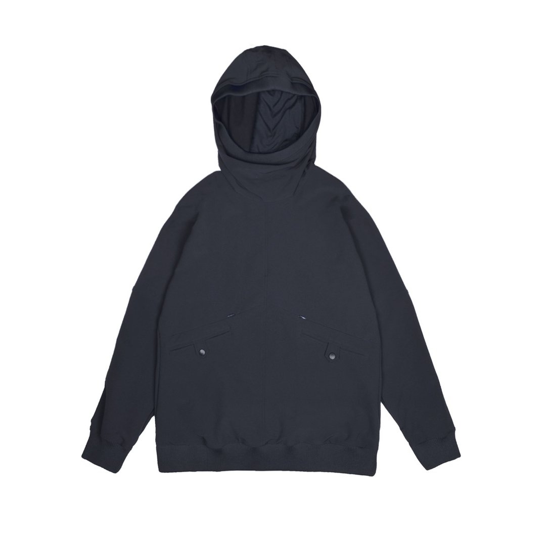 oqLiq - AdHeRe - 侧双屋檐口袋帽T(黑) - 中性连帽卫衣/T 恤 - 其他材质 黑色
