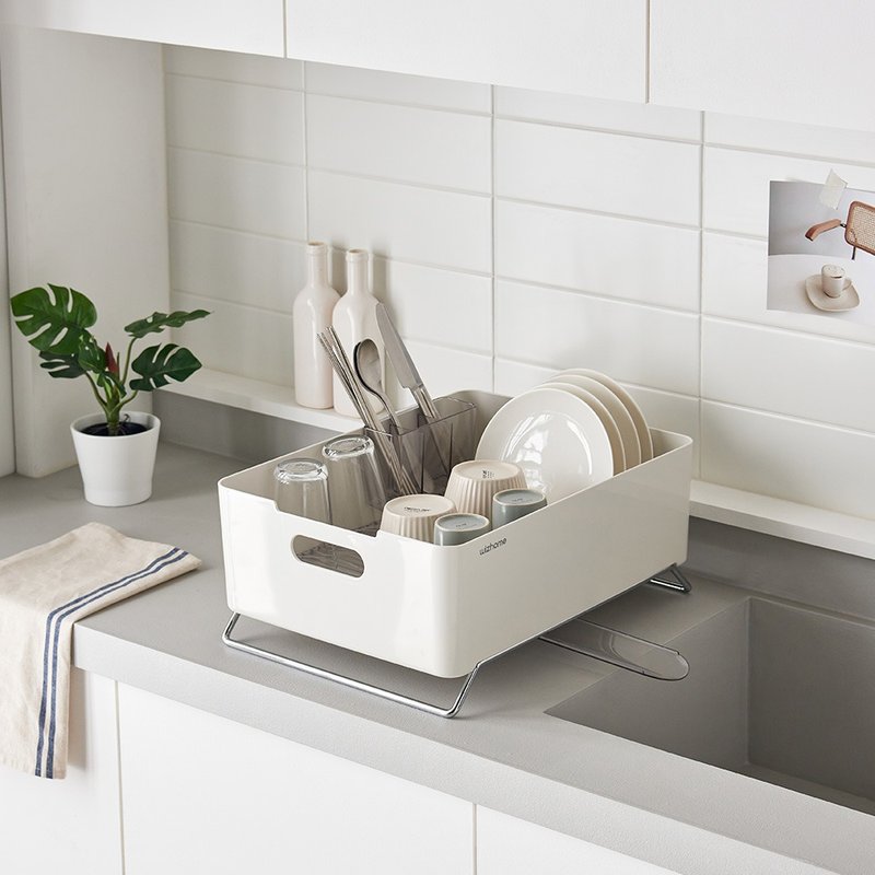 Wizhome韩国质感碗盘沥水架 - 置物架/篮子 - 塑料 白色