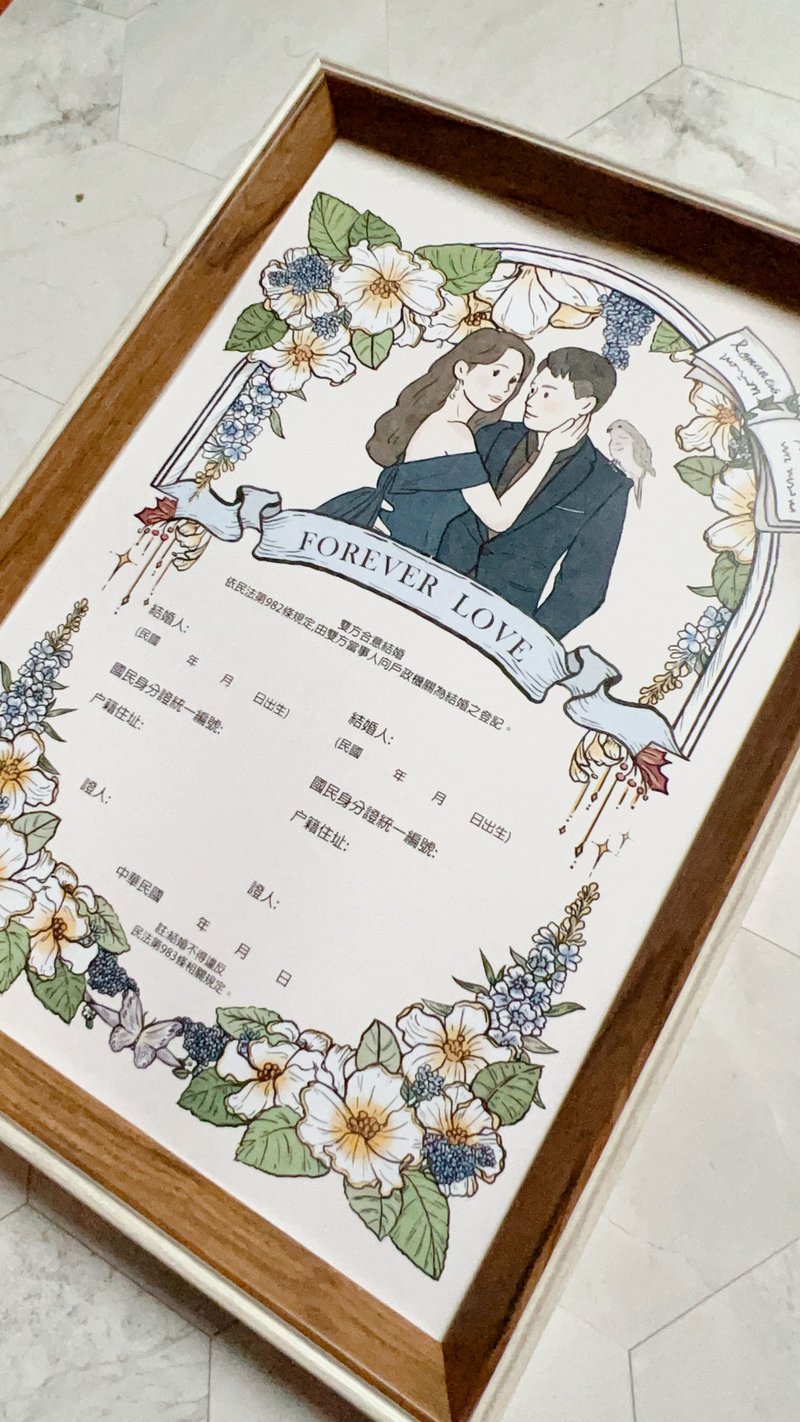 快速出货!!定制人像似颜绘婚约(赠人物图档+相框) - 订制画像 - 其他材质 