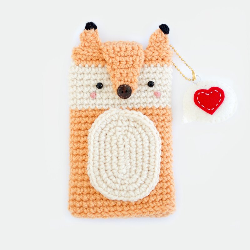 Crochet Fox iPhone 6 case + Qoute Love Keychain - 手机壳/手机套 - 其他材质 咖啡色