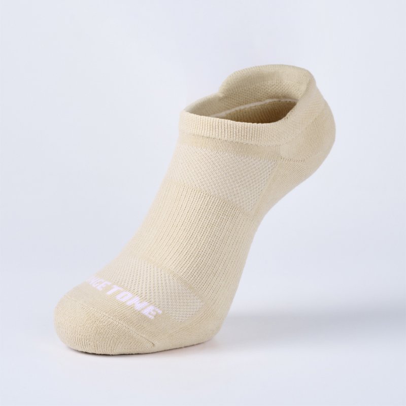 抑菌后枕气垫踝袜  - 浅咖(M) - 袜子 - 棉．麻 卡其色