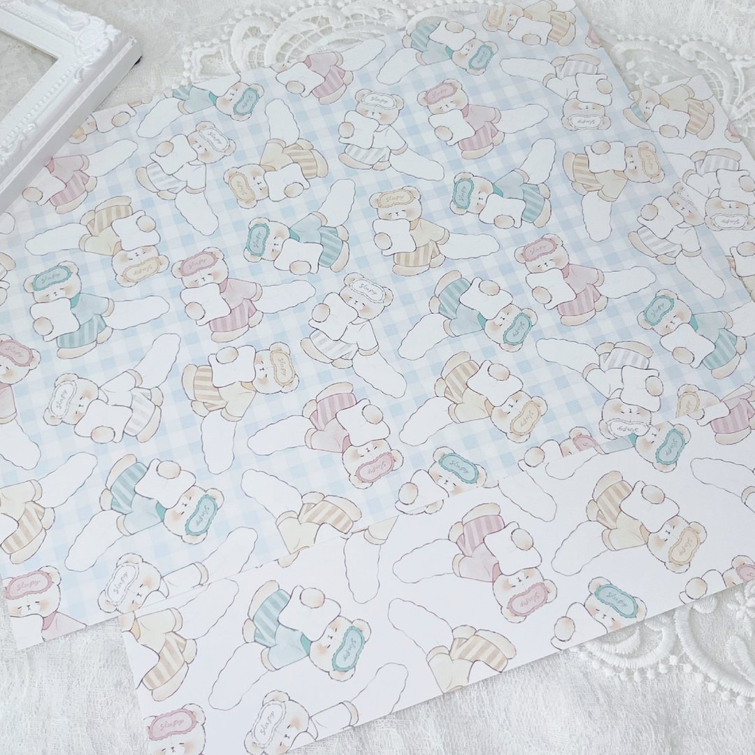 Sleepy Bear design paper - 纸盒/包装盒 - 纸 多色