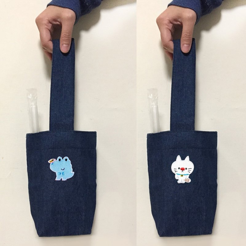 P714饮料袋_动物款 1+1 - 手提包/手提袋 - 棉．麻 蓝色