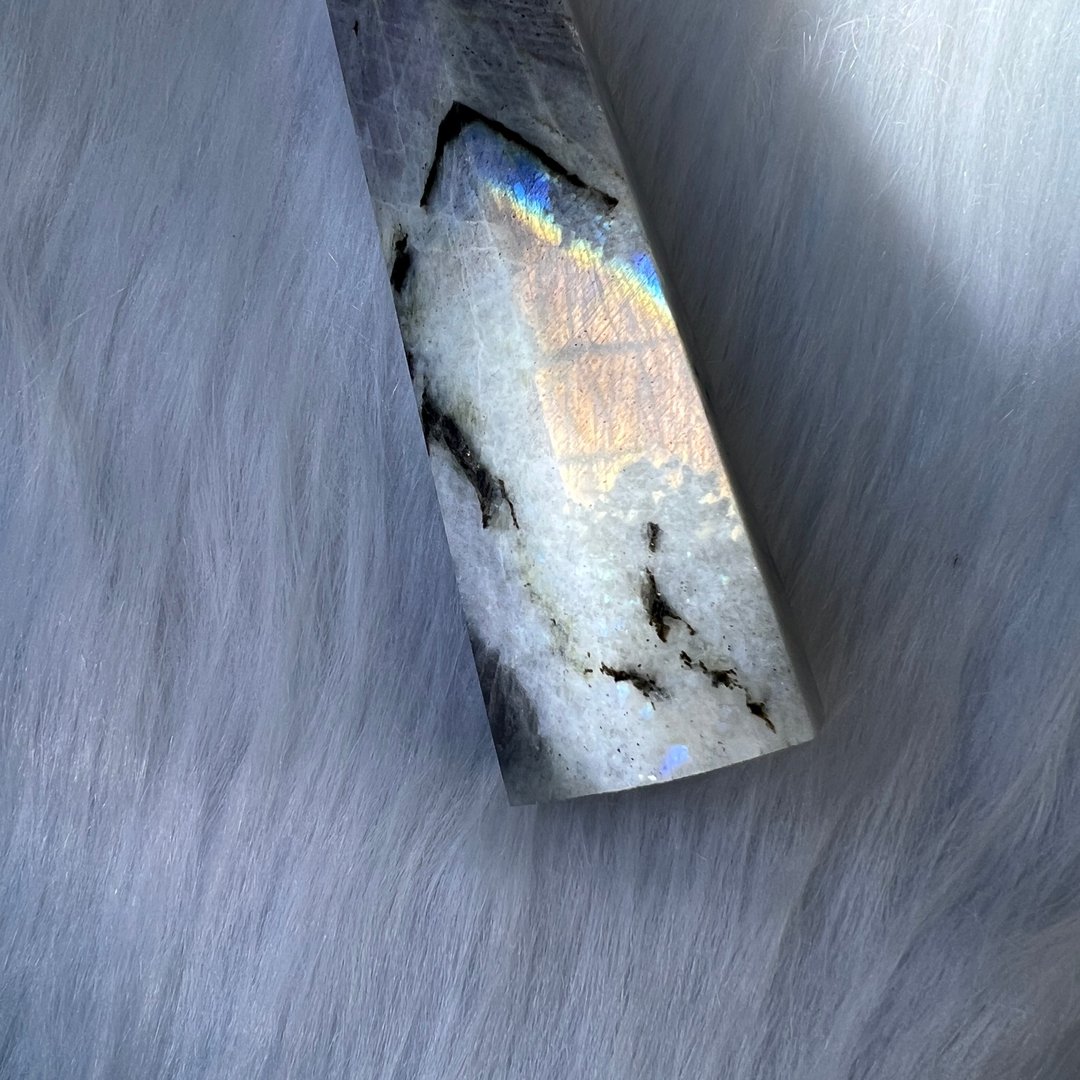 紫光拉长石柱 | 水晶 | 水晶柱 | 水晶摆件 - 摆饰 - 水晶 灰色