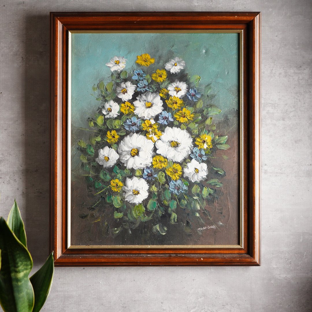 荷兰印象派花束落款油画 - 海报/装饰画/版画 - 颜料 多色
