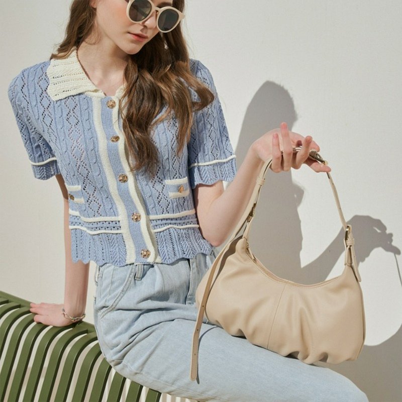 Bag to Basics 韓國製 SAGE 皺褶包包 - 侧背包/斜挎包 - 人造皮革 