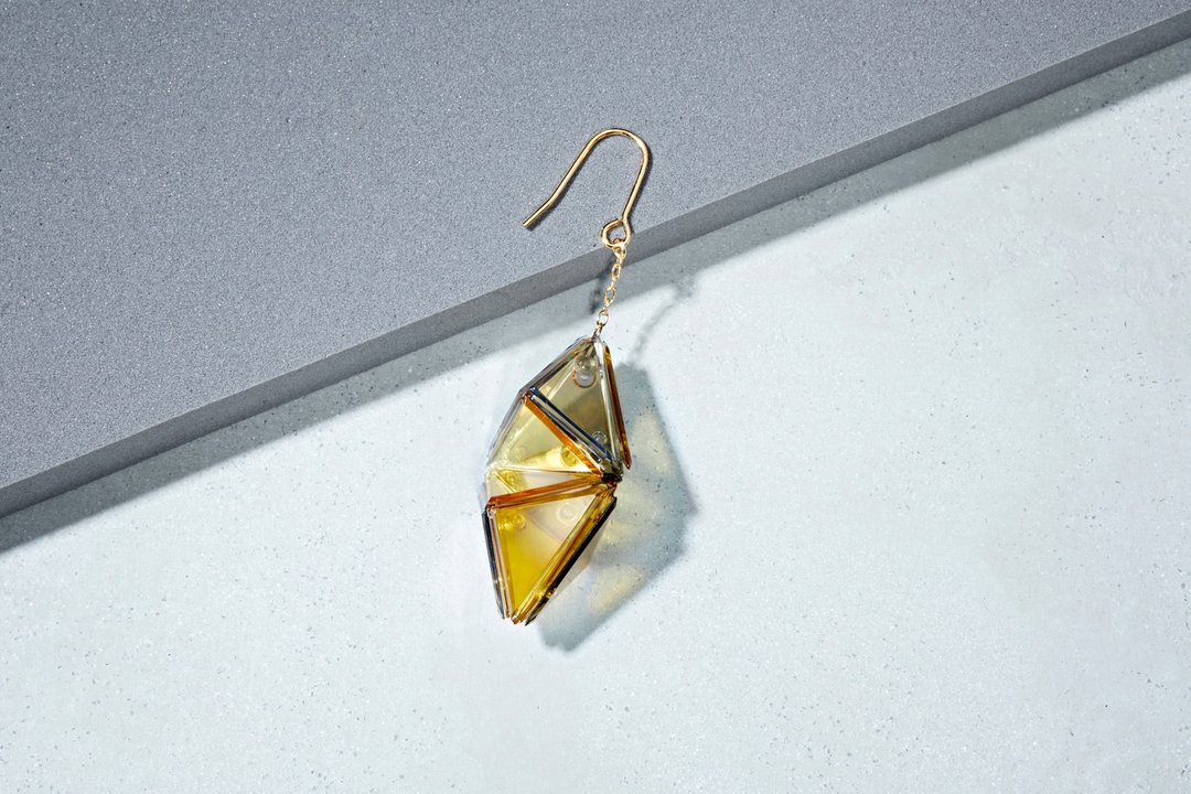 Twin Hills-Khaki/Gray-Earring - 耳环/耳夹 - 塑料 