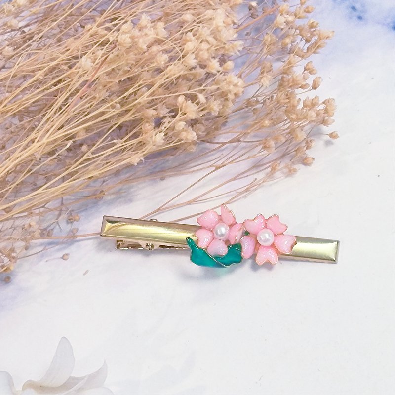 好质感樱花金属发夹 时尚宝石胶树脂发夹 定制饰品 - 发饰 - 其他金属 粉红色