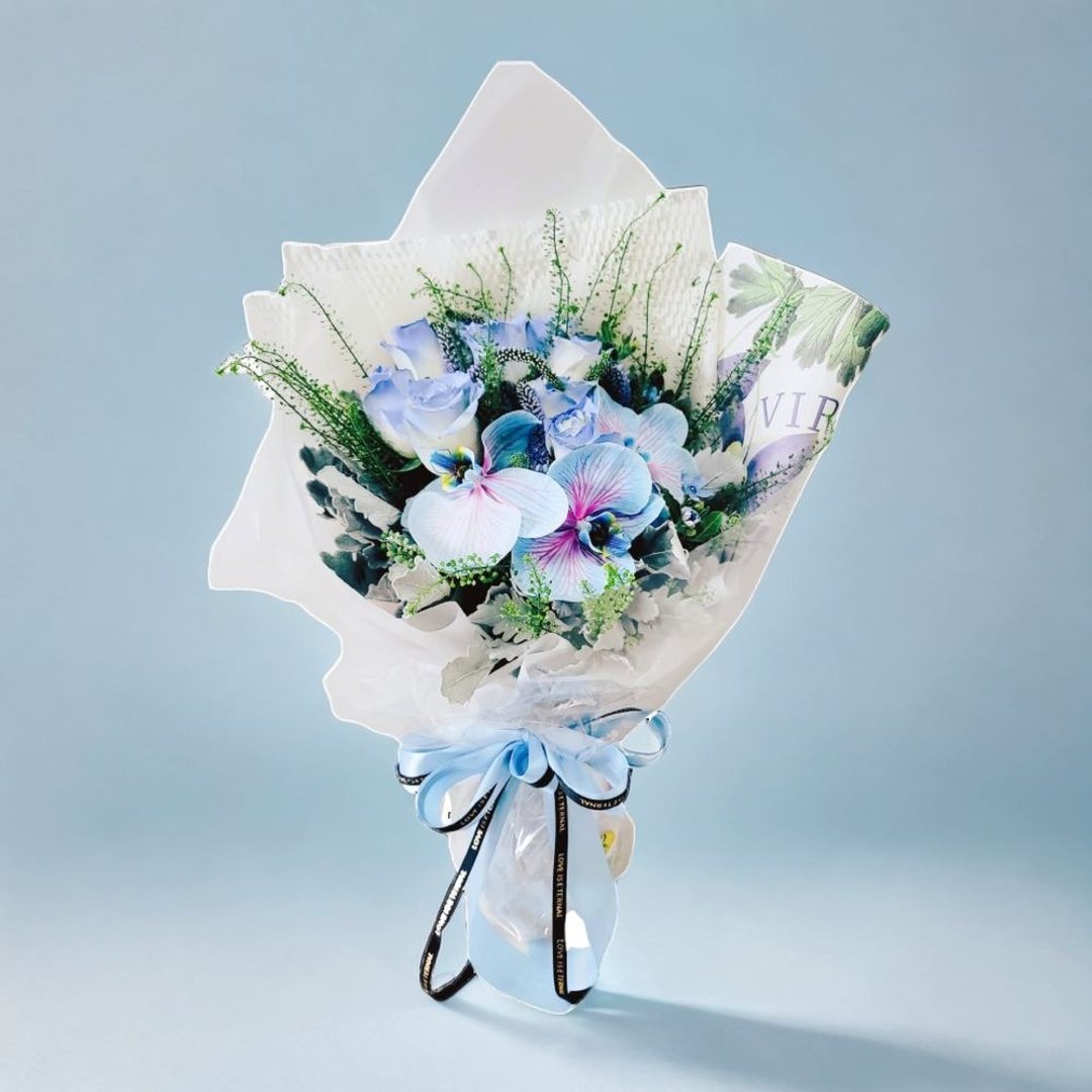 鲜花花束 (蓝玫瑰6支、蓝色蝴蝶兰等) GF00258 - 植栽/盆栽 - 植物．花 