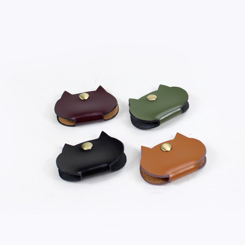 zemoneni 全手作 牛皮 喵星人 汪星人 萌萌耳机线收纳夹 卷线器 - 卷线器/电线收纳 - 真皮 多色