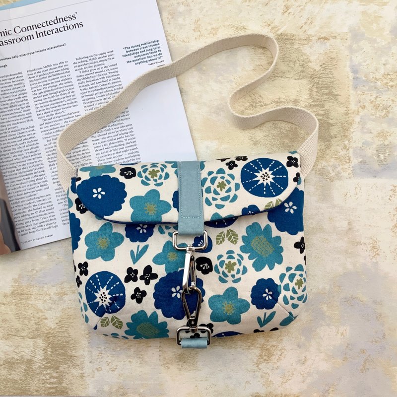 蓝夏日记—手作铺棉肩背包/单肩包 - 侧背包/斜挎包 - 棉．麻 