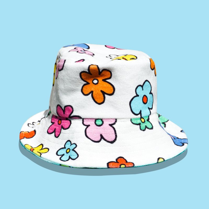 永远盛开的花朵毛巾帽 - 帽子 - 棉．麻 多色