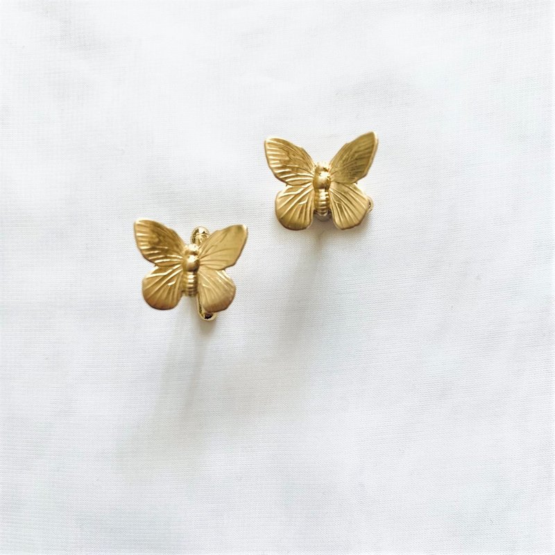 袖扣 【蝴蝶造型】 - 袖扣 - 铜/黄铜 金色