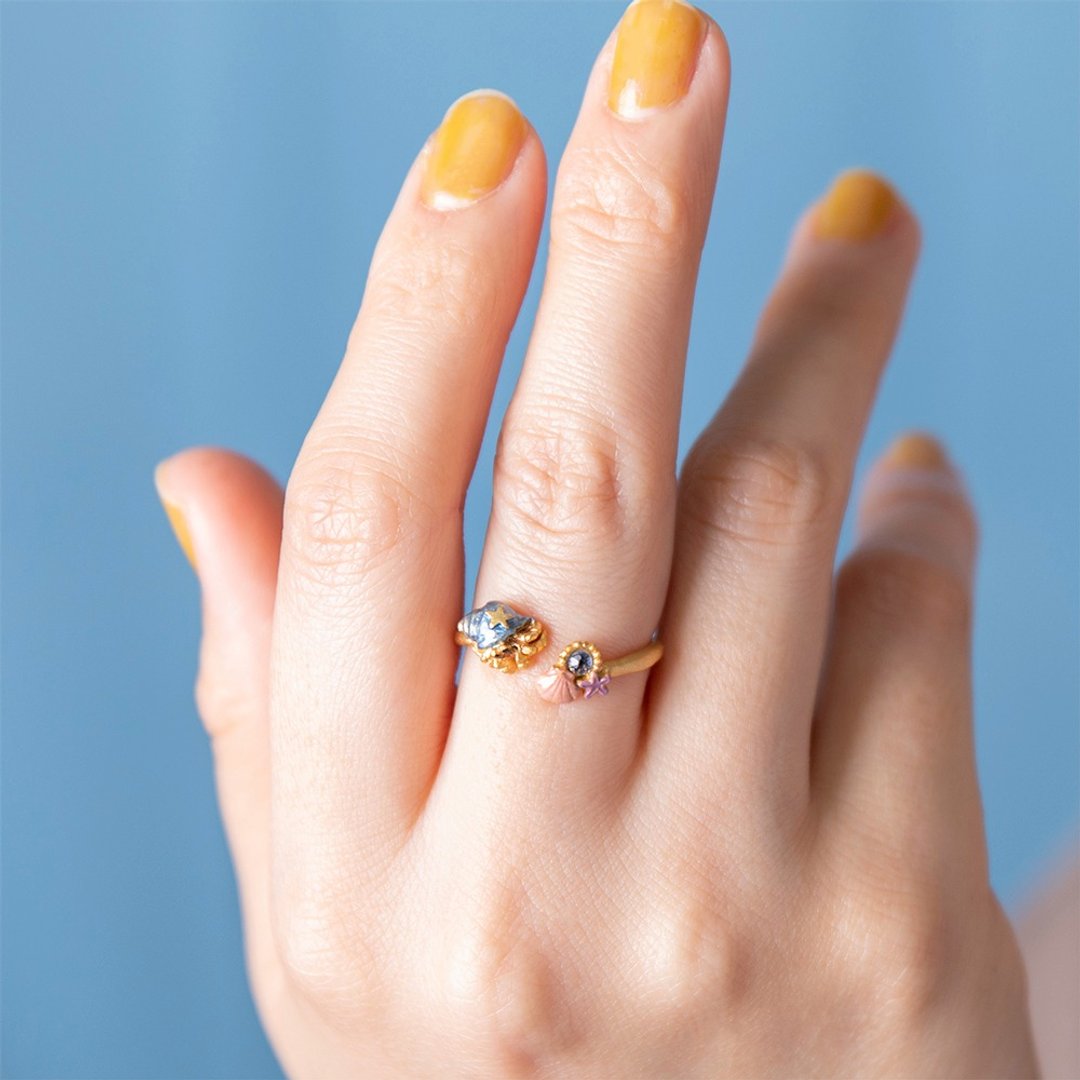 Hermit Crab Ring Hermit Crab RN194 - 戒指 - 其他金属 蓝色