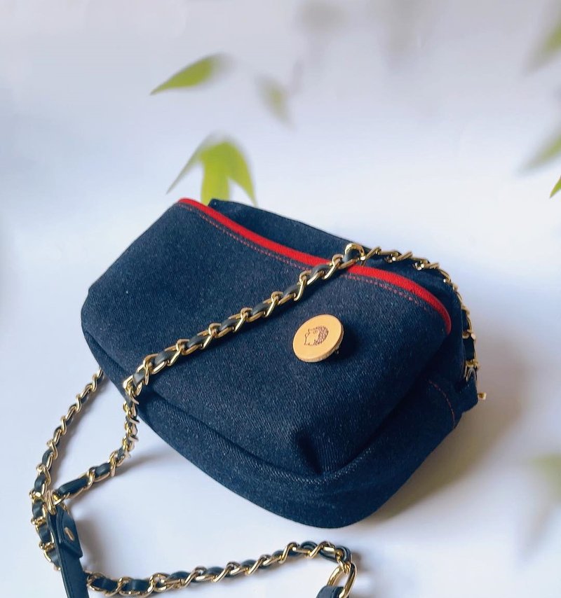 无表情单宁小包/不含背带/附小刺猬别针 - 侧背包/斜挎包 - 棉．麻 