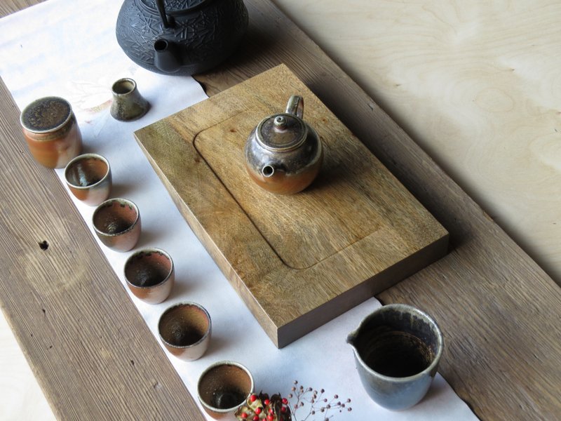 HO MOOD拆解系列-手工原木茶板 - 杯垫 - 木头 咖啡色