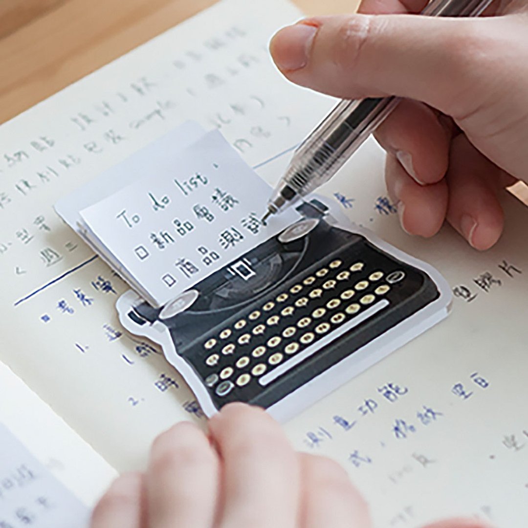 【复古打字机便利贴】| 造型便利贴 趣味 Memo | - 便条纸/标签贴 - 纸 黑色