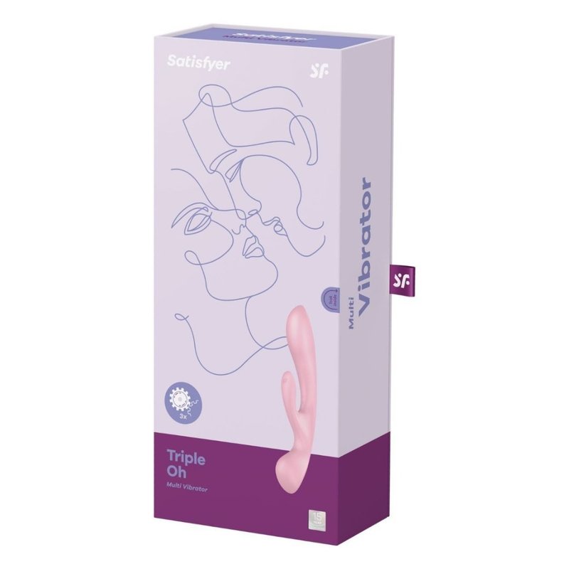 Triple Oh【三重摩打】粉嫩兔兔双头震动棒 - 情趣用品 - 硅胶 多色