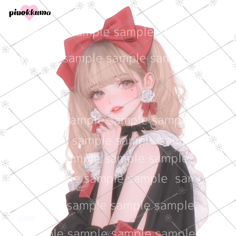 pinokkumashop   人物贴纸 女孩贴纸 拼贴素材 - 贴纸 - 纸 多色