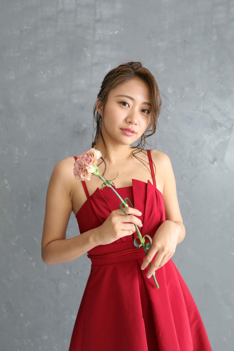 日本制造　的胸围褶裥吊带背心连衣裙 - 晚装/礼服 - 其他人造纤维 红色