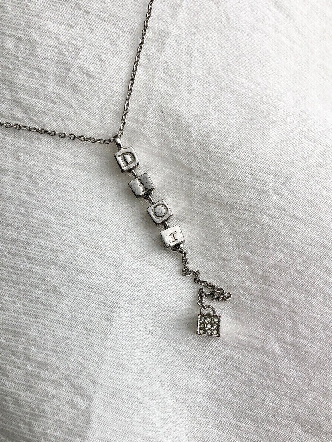 【日本直送二手包装】Christian Dior 项链银立方 复古 复古 yvgdz8 - 胸针 - 其他材质 银色