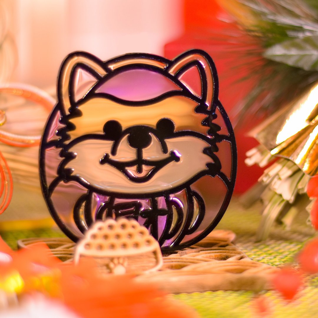 【Moko Bastet】动物达摩 (博美犬) 座台式 - 摆饰 - 树脂 多色