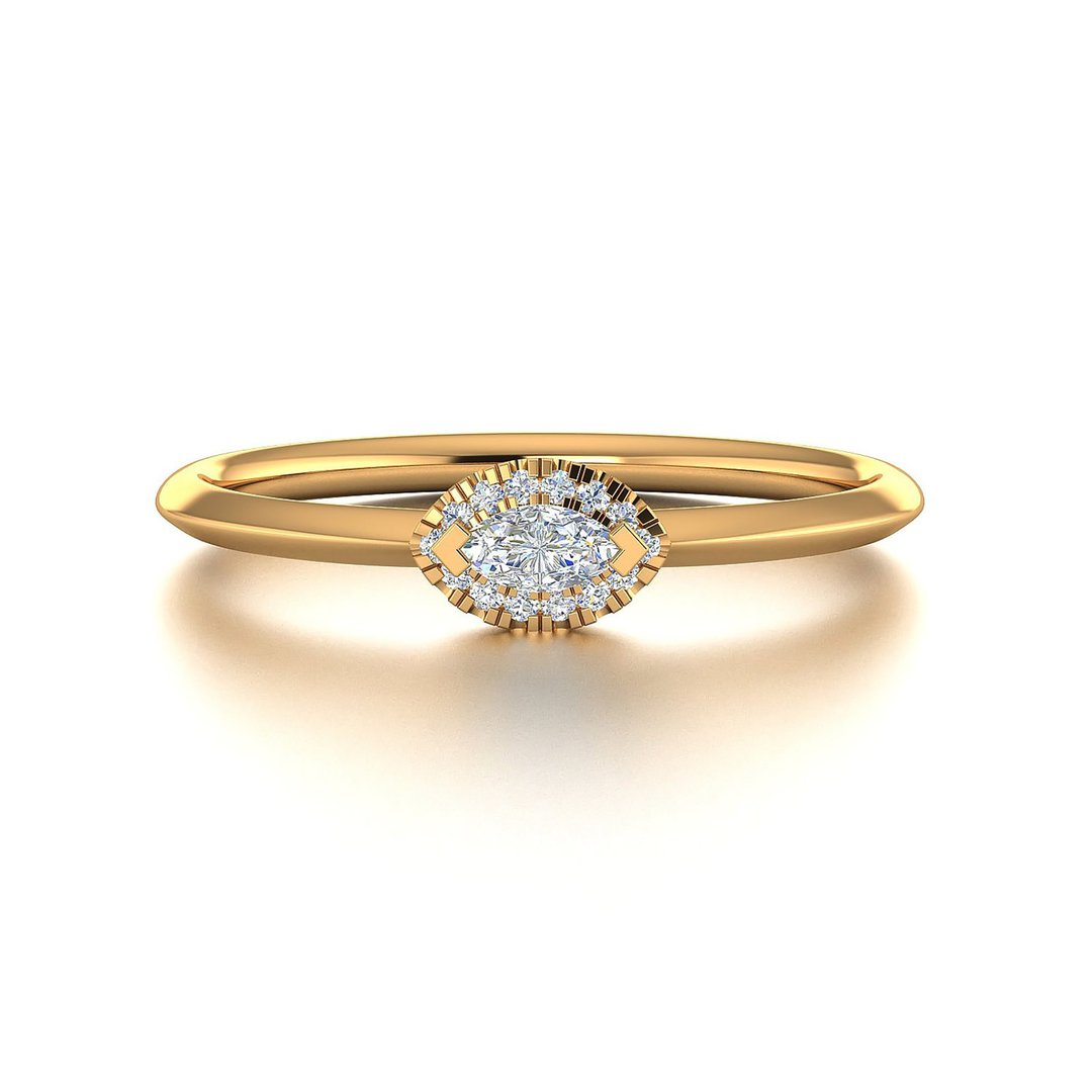 【PurpleMay Jewellery】纯18K金恶魔之眼线戒戒指 婚戒订制 R018 - 戒指 - 宝石 红色