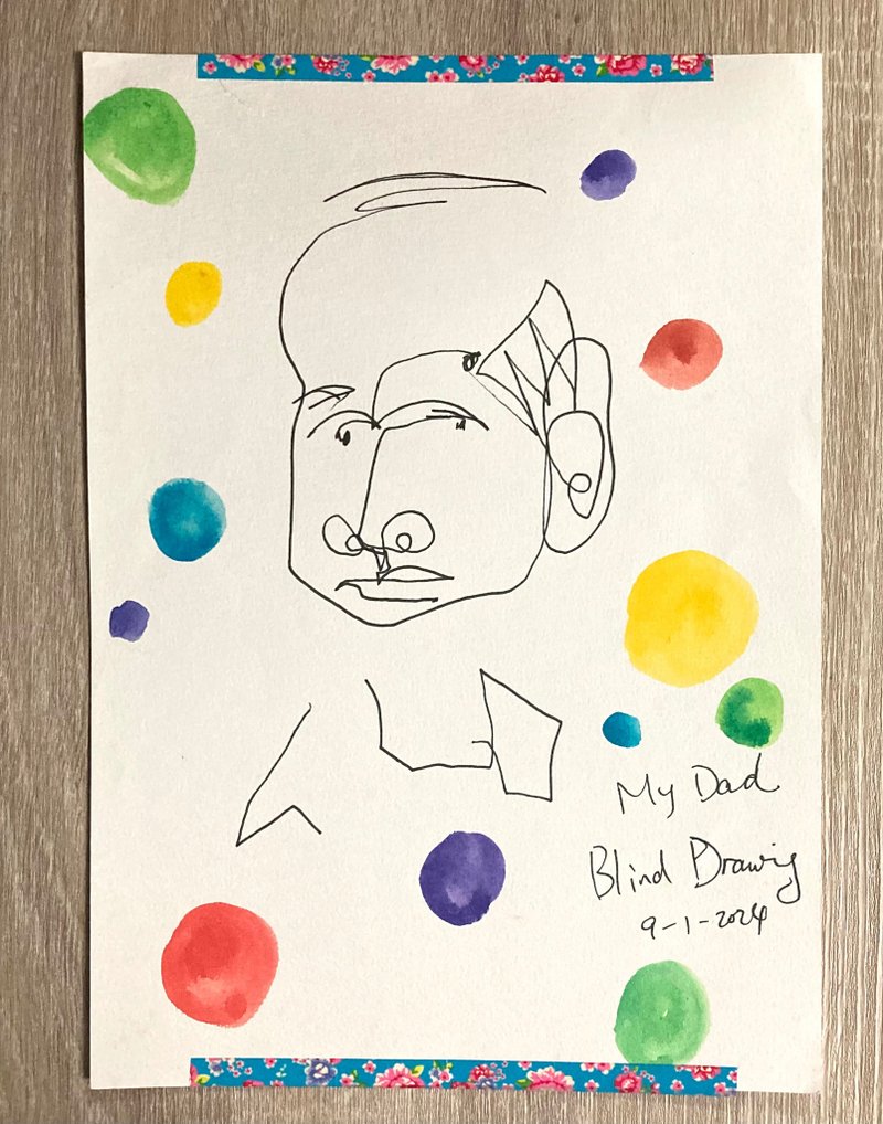 盲绘Blind drawing 人像/客制/人像画/艺术创作 - 订制画像 - 纸 多色