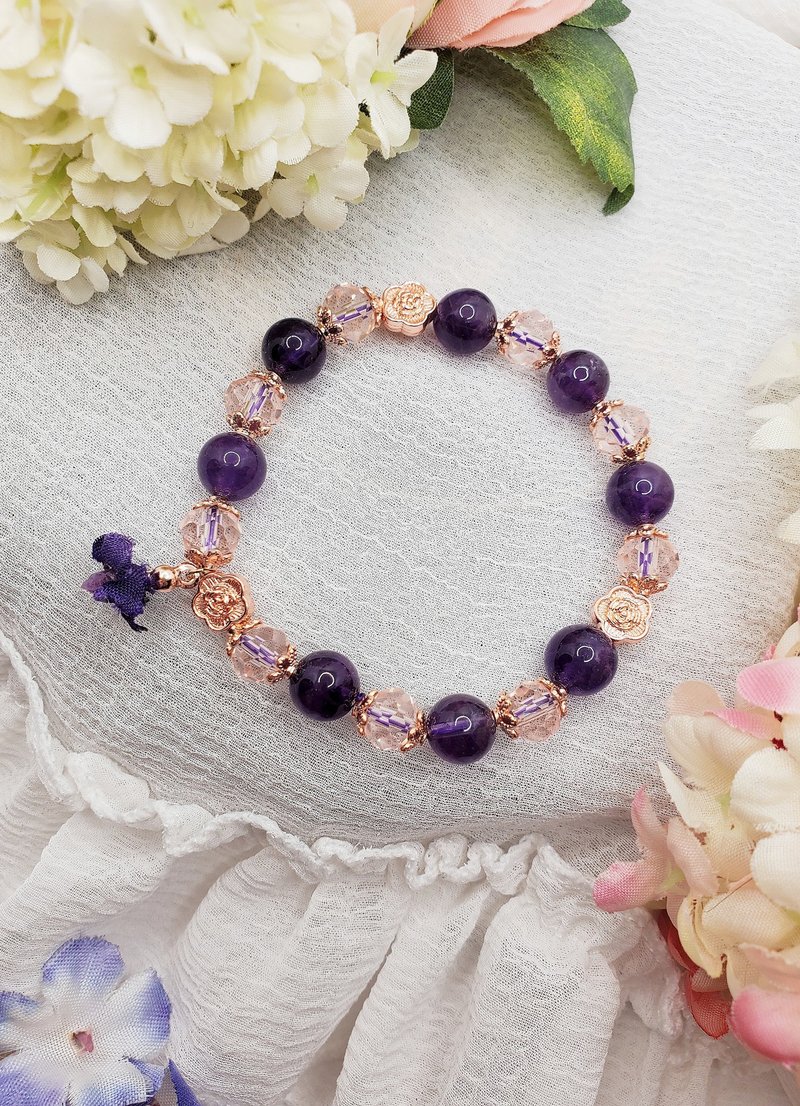 仙气森系乌拉圭紫水晶手串 - 手链/手环 - 水晶 紫色
