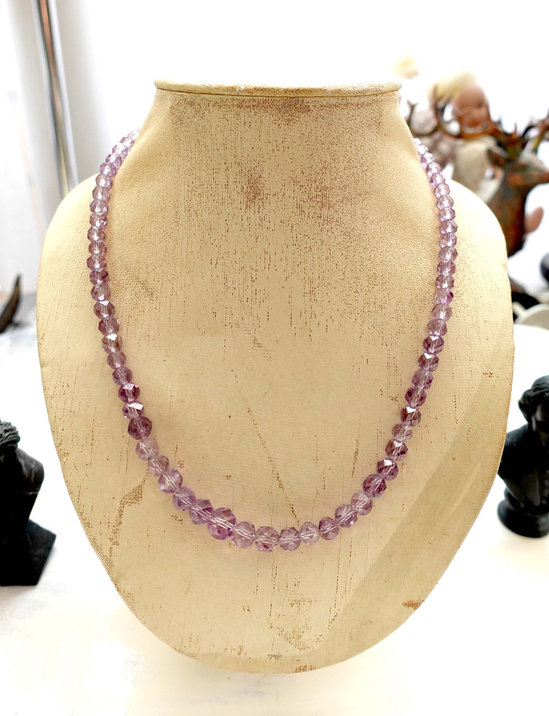中古紫粉系仿水晶款女生简约颈链项链高级复古时装搭 - 项链 - 其他金属 粉红色