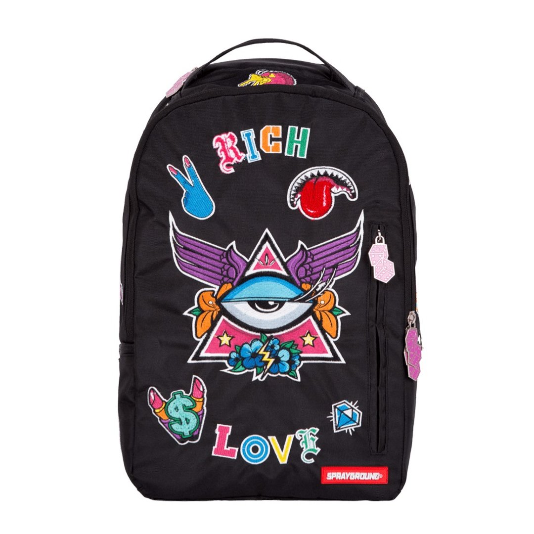 【SPRAYGROUND】 DLX Duchess系列 Rich Love 高贵爱情笔电后背包 - 后背包/双肩包 - 其他材质 黑色