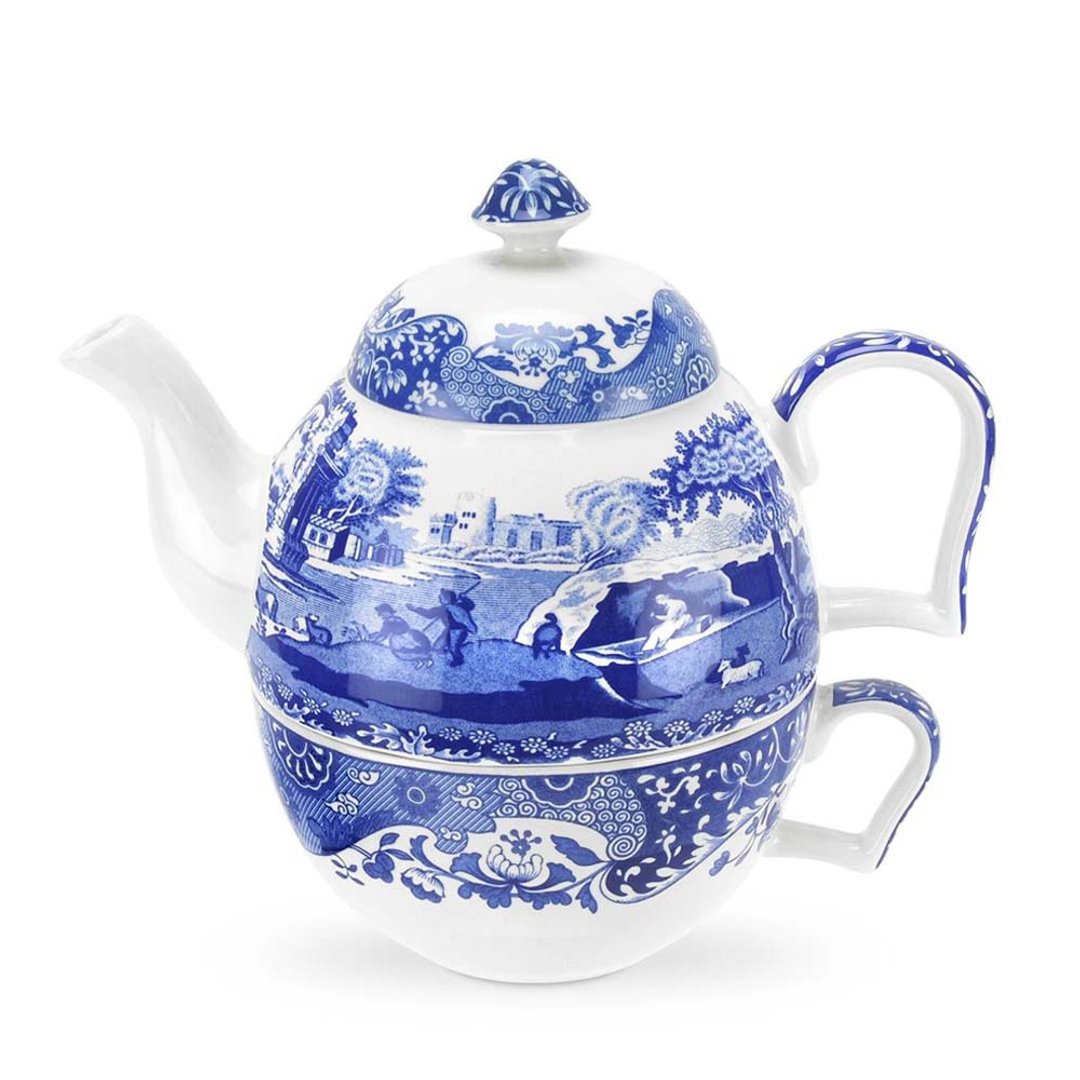 Spode 意大利蓝18OZ子母壶-原厂礼盒 - 茶具/茶杯 - 瓷 蓝色