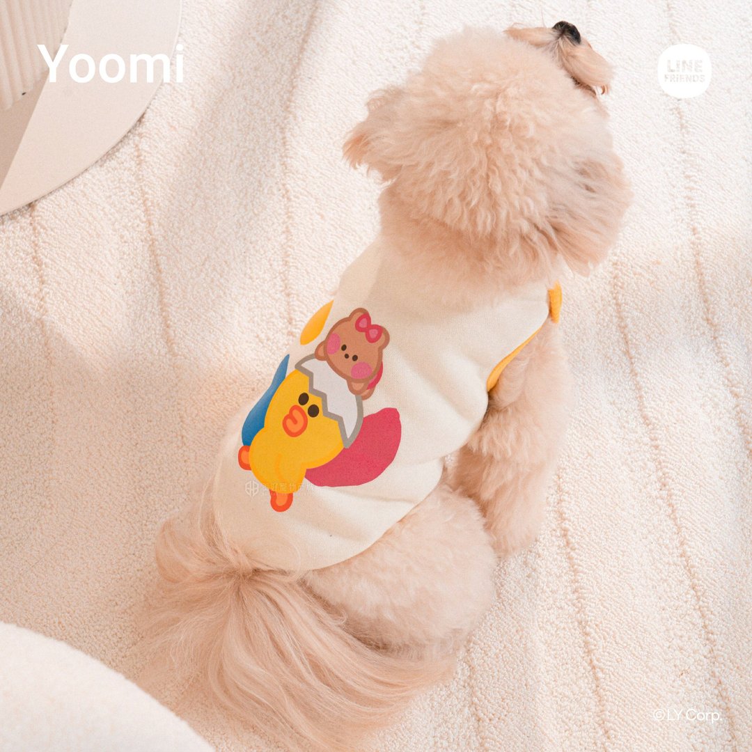 【LINE FRIENDS】Mini宠物秋冬款加绒马甲背心 熊大/莎莉 - 衣/帽 - 棉 多色