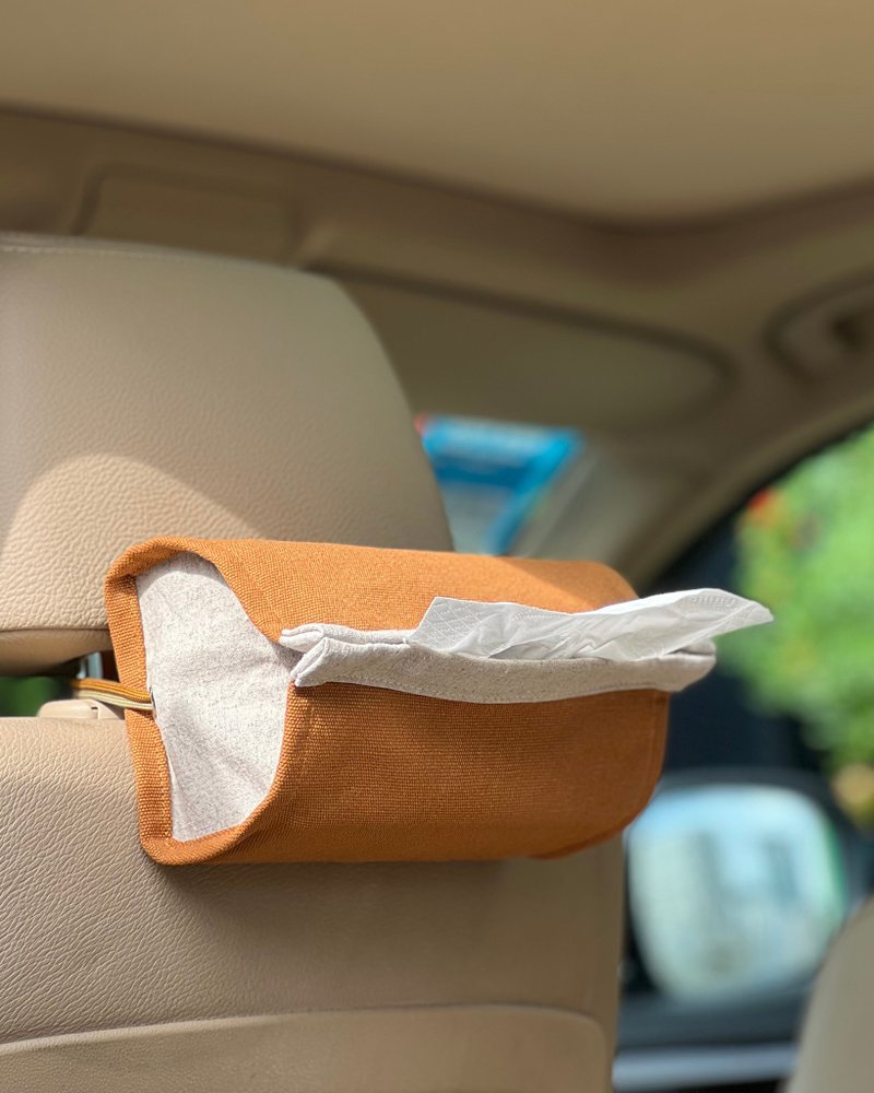 Tissue Case 挂式包装面纸布套 配伞绳 车厢 家居 香港或台湾规格 - 纸巾盒 - 棉．麻 多色