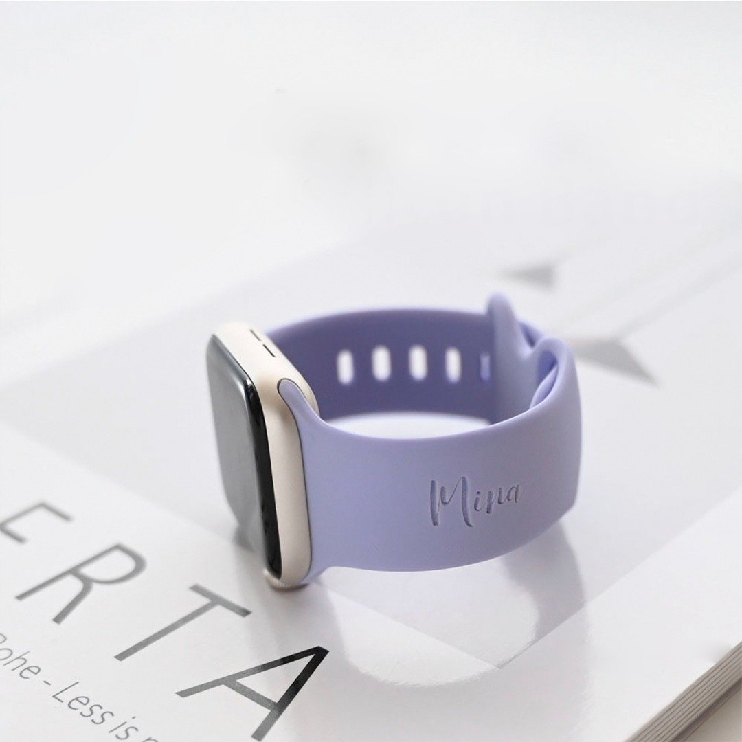可刻印【 AppleWatch 表带 紫色 】 Apple Watch 表带 简约 风格 送礼 HZ03U - 表带 - 硅胶 紫色