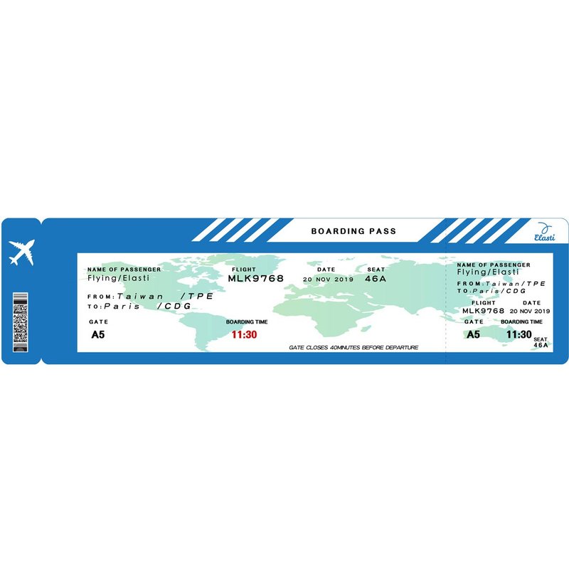 【ELASTI】时尚运动毛巾-旅行机票 - 运动配件 - 聚酯纤维 蓝色