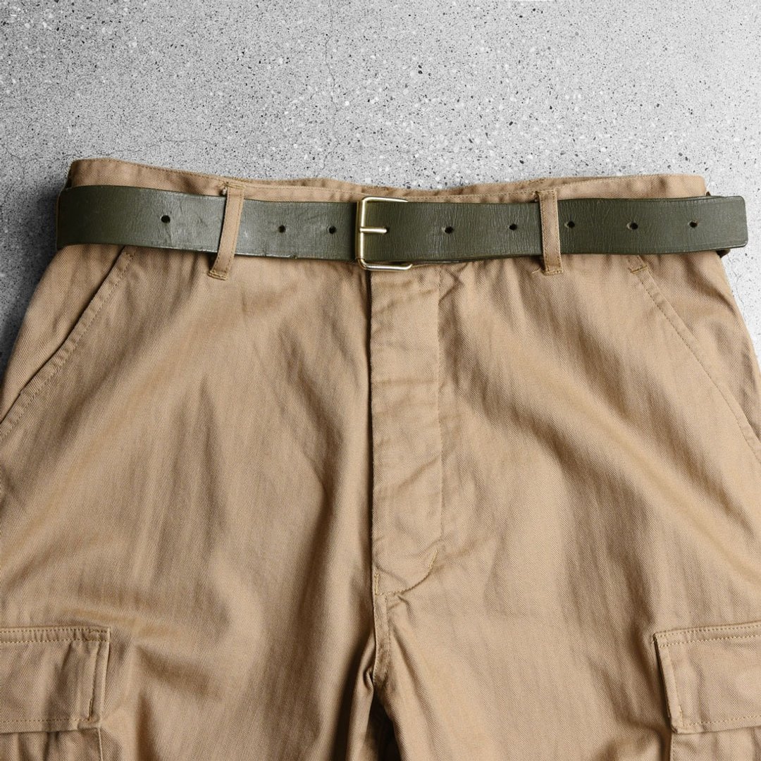 WWII 意大利公发皮带/ Vintage 古着 / 台北古着店 - 皮带/腰带 - 真皮 绿色