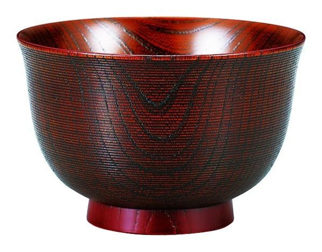 欅 Master art soup bowl Fuchi Zhu - 碗 - 木头 红色