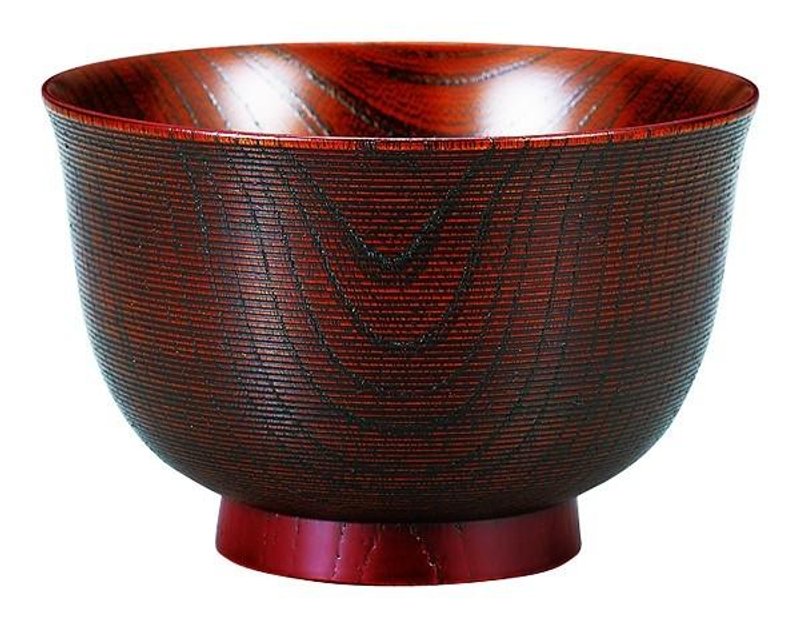 欅 Master art soup bowl Fuchi Zhu - 碗 - 木头 红色