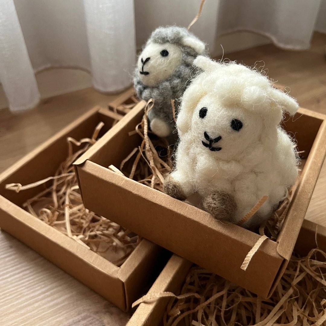 100% Wool 羊毛毡卷卷绵羊_灰 白 _公平贸易 - 摆饰 - 羊毛 卡其色