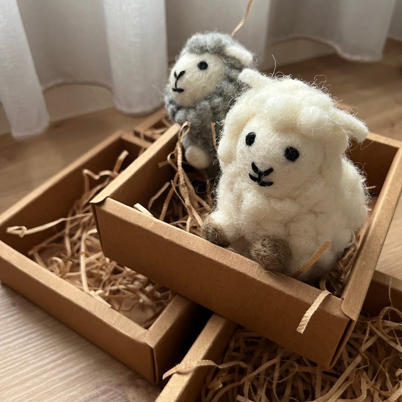 100% Wool 羊毛毡卷卷绵羊_灰 白 _公平贸易 - 摆饰 - 羊毛 卡其色