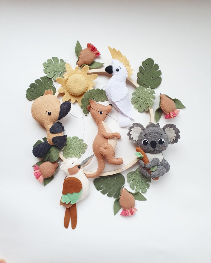 Australian baby mobile, Australian nursery, crib mobile, decor mobile ceiling - 玩具/玩偶 - 环保材料 
