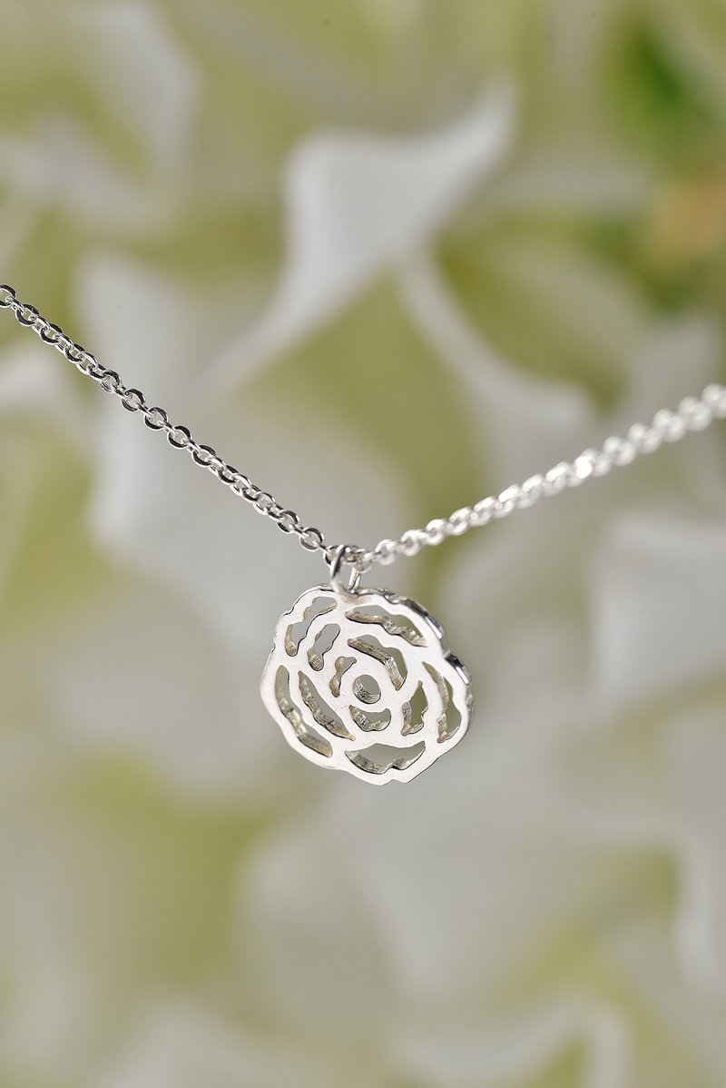花语系列/玫瑰/925纯银/项链 - 项链 - 纯银 银色