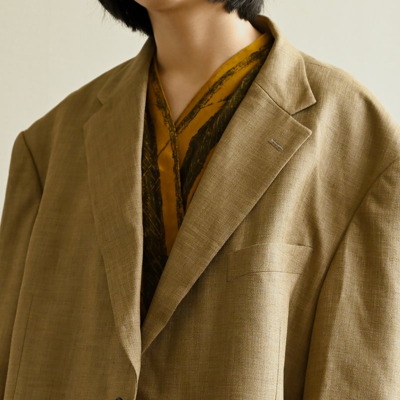 【NaSuBi Vintage】细致纹理宽松古着西装外套 - 女装休闲/机能外套 - 其他人造纤维 